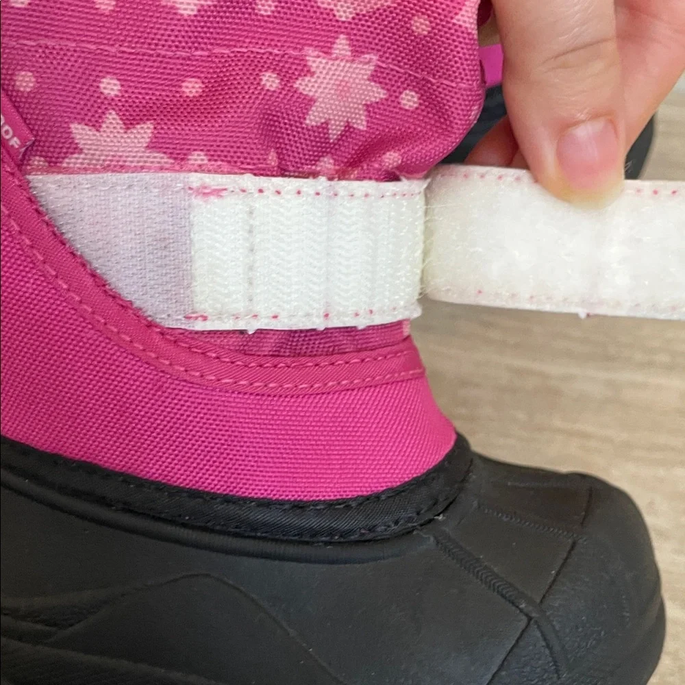 COLUMBIA UEC Girls' Pink Snow Boots Waterproof Black Rubber Sole Size 4